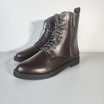 Morton Matt &amp; Nat Reddish Brown Vegan Combat Boots Size 5 Indie Mad Max Metal - $26.99