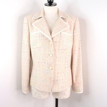 Collections for Le Suit Women&#39;s 12 Rainbow Beige Tweed Knit Blazer Suit Jacket - £20.08 GBP