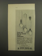 1951 Georg Jensen Ad - Demi-tasse spoons in Cactus, Rose and Acanthus patterns - $18.49