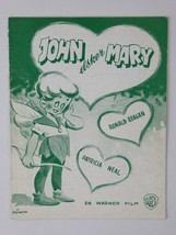 Ronald Reagan Patricia Neal Vintage John Loves Mary 1949 Danish Movie Program - £6.26 GBP