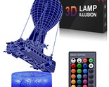 Battle Bus Game Room Night Lights Lamp 3D Led Desk Table Light Remote Co... - $29.99