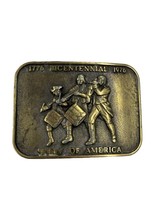 1776 Bicentennial 1976 Spirit of America Minutemen Brass Belt Buckle - £5.69 GBP
