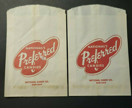 Vintage 2 Preferred National Candy Company Bags St Louis New Old Stock B6 - £7.16 GBP