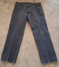 Levis 501 Jeans Mens Size 42x32 Actual 36x31 Black Button Fly Straight Leg Denim - $19.40