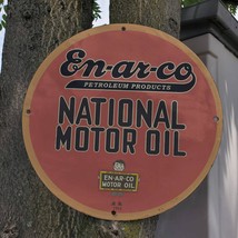 Vintage 1953 En-Ar-Co National Motor Oil Petroleum Porcelain Gas &amp; Oil Sign - £97.63 GBP
