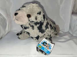 Wild Republic Baby Pup Harbor Seal Plush Gray Black Spotted Tags Cuddlekins 12” - £6.73 GBP