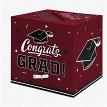 Celebrate &amp; Store Grad Memories with our Maroon Graduation Party Card Bo... - $455.59 MXN