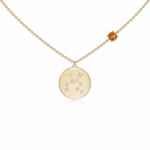 ANGARA Citrine Sagittarius Constellation Medallion Pendant in 14K Solid Gold - £1,040.61 GBP