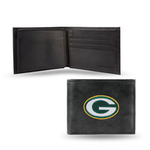 Green Bay Packers Wallet Billfold Leather Embroidered Black - €61,83 EUR