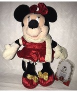 Disney Store Minnie Mouse Christmas Plush Excl Gold Bows Scarf Holiday 8... - £15.73 GBP