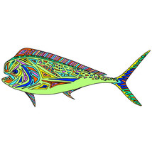 Tribal Mosaic Mahi Dolphin Fish Vinyl Decal Sticker Truck SUV Car Tumbler Cooler - £5.53 GBP+
