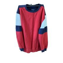 Vintage Nautica Womens Size XL 18 20 Pull Over Sweatshirt Back Spellout  Red Whi - £23.22 GBP