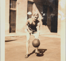 c1935 Vintage Junior High School Basketball Player Cotton Mac Donough Photograph - £23.94 GBP