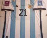 Paulo Dybala Argentina 2022 World Cup Final Match Home Soccer Jersey 202... - $90.00