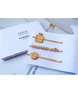 Chanel Coco Mademoisselle metal gold tone hair clips Accessories NIP - £23.70 GBP