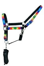 Horse Horse Nylon Tie-Dye Printed Neoprene Comfort Adjustable Halter Lea... - $29.69