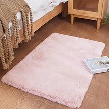Ultra Soft Faux Rabbit Fur Rug 2x3 Machine Washable Area Rugs for Bedroom Fluffy - £22.04 GBP