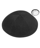 Judaica Place Linen Kippah 7&quot; Diameter - Black - £11.15 GBP