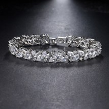 Elegant Marquise Crystal Charm Bracelets For Women AAA Cubic Zircon Fashion Brac - £16.48 GBP