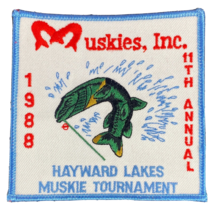 Hayward Lakes Muskies Tournament Patch 11th Annual Unused 1988 Fishing WI Vntg - £17.77 GBP