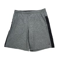 Reebok Shorts Mens M Gray Black Sweat Elastic Waist Drawstring Pocket Logo - £14.64 GBP