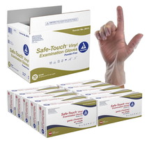 Dynarex Safe-Touch Vinyl Exam Gloves Powder-Free Clear Ambidextrous 1000... - $59.74