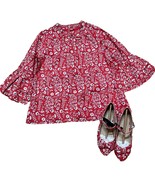 Janie and Jack Orange Floral Fall Shirt Sz 8 &amp; Point Toe Shoes sz 1K NWT - £60.49 GBP