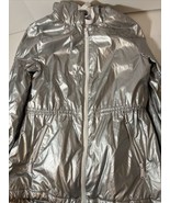 BCBG Generation Silver Women SMALL Lined Hooded Coat Jacket Windbreaker - $28.04