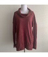 Lucky Brand Maroon Mock Turtle Neck Womans Sweater With Pockets Size XLarge - $327.13 MXN