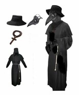 Plague Doctor Steampunk Hooded Robe Cloak w/ Mask Halloween Costume Sz M... - €24,41 EUR