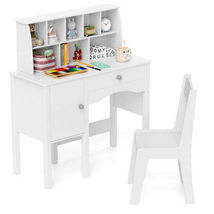 Kids Study Desk and Chair Set with Chair Hutch and Storage Cabinet for 3... - $141.17