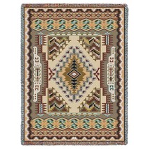 72x54 Southwest Brown Orange Geometric Native American Tapestry Throw Blanket - £50.63 GBP