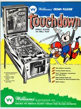 Touchdown Pinball Machine Flyer Original 1967 Game Football Vintage Retr... - $50.18