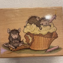 Birthday Cupcake Rubber Stamp Stampabilities House Mouse HMJR1007 Mudpie... - $19.95