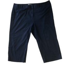 Josephine Women VTG Capris Cropped Stretch Flat Front Pants Size 18W Nav... - $12.05