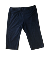 Josephine Women VTG Capris Cropped Stretch Flat Front Pants Size 18W Nav... - $12.05