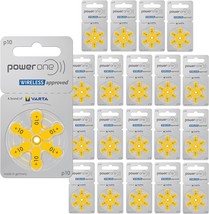 120 x Size p10 PowerOne Hearing Aid Batteries - £39.16 GBP