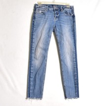 VIGOSS The Chelsea Women&#39;s Blue Jeans Size 27/25 Crop Skinny Raw Hem - £14.53 GBP