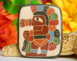 Vintage Carved Etched Wood Brooch Pin Native American Indian Dancer - $27.95