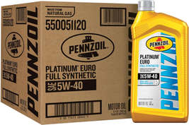 Platinum Euro Full Synthetic 5W-40 Motor Oil extend engine life 1-QT, Ca... - $67.50