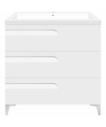 30 W Freestanding Modern White Vanity LV7B-30W with Square Sink Top - £702.46 GBP