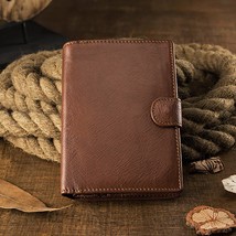 AETOO Handmade literary leather wallet, men&#39;s short large-capacity leather walle - £39.39 GBP