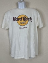 Vtg Hard Rock Men Size M White Calgary Canada T Shirt Short Sleeve - £7.28 GBP