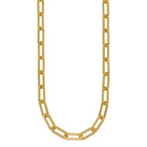 Chisel Stainless Steel Yellow IP-plated Open Link Paperclip Chain Necklace 24 in - $107.78