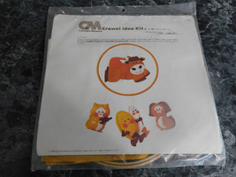 Crewel Idea Kit Happy Animals Mobile 8 x 14 1979 Columbia Minerva Corp - $3.99