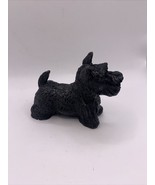 Vintage Scottish Terrier Resin Stone Figurine Black 5”x4”x2”. Brown Eyes. - $14.20