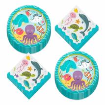 Under The Sea Ocean Party Pack - Fish Shaped Paper Dessert Plates, Napkins, Cups - £12.91 GBP+