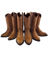 Kids Boys Cowboy Boots Genuine Crocodile Skin Honey Brown J Toe Botas Va... - £66.95 GBP