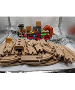 Lot Of (80+) The Learning Curve Wooden Train Tracks And Extras - $28.07