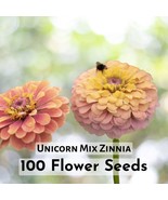100 Seeds Unicorn Mix Zinnia Seeds | Vibrant, Multi-Colored Blooms | Eas... - $16.27 CAD